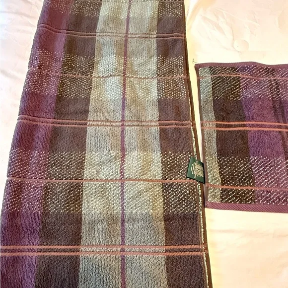 Vintage Ralph Lauren plaid towel set of 3 - Picture 3 of 6